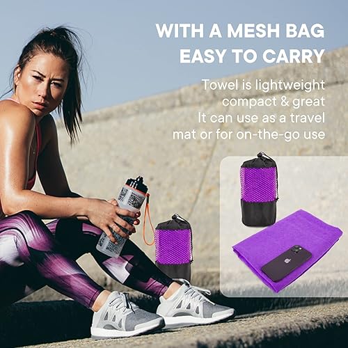 Miniatura 78 de Toallas de yoga, toalla antideslizante para esterilla de yoga caliente con puntos de agarre, manta de yoga de microfibra suave súper absorbente para