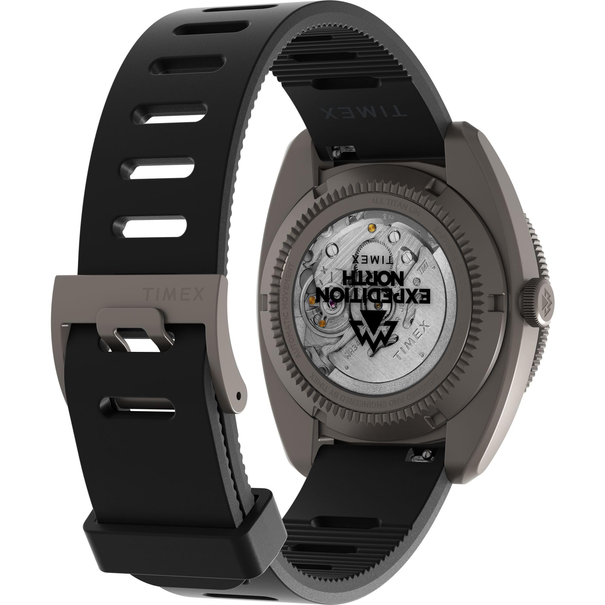 Timex Męski zegarek Expedition Expedition Pioneer 41 mm - czarny pasek czarna tarcza tytanowa obudowa