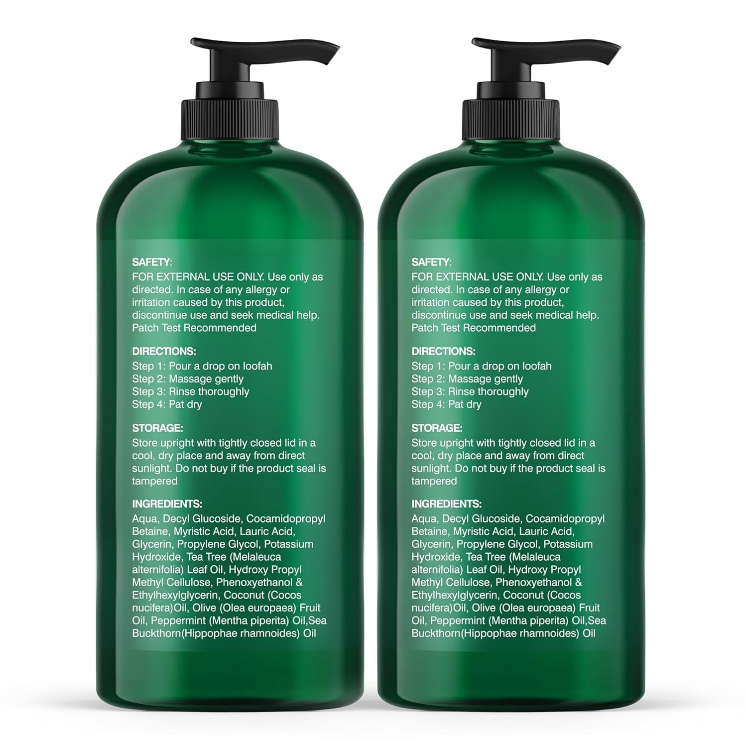 Botanic Hearth Tea Tree Body Wash 16 fl oz (2 Pack) Natural Antifungal & Odor Control Shower Gel for Acne, Athlete’s Foot, Ringworm, Jock Itch, Healthy Skin, Sulfate & Paraben Free, for Men & Women
