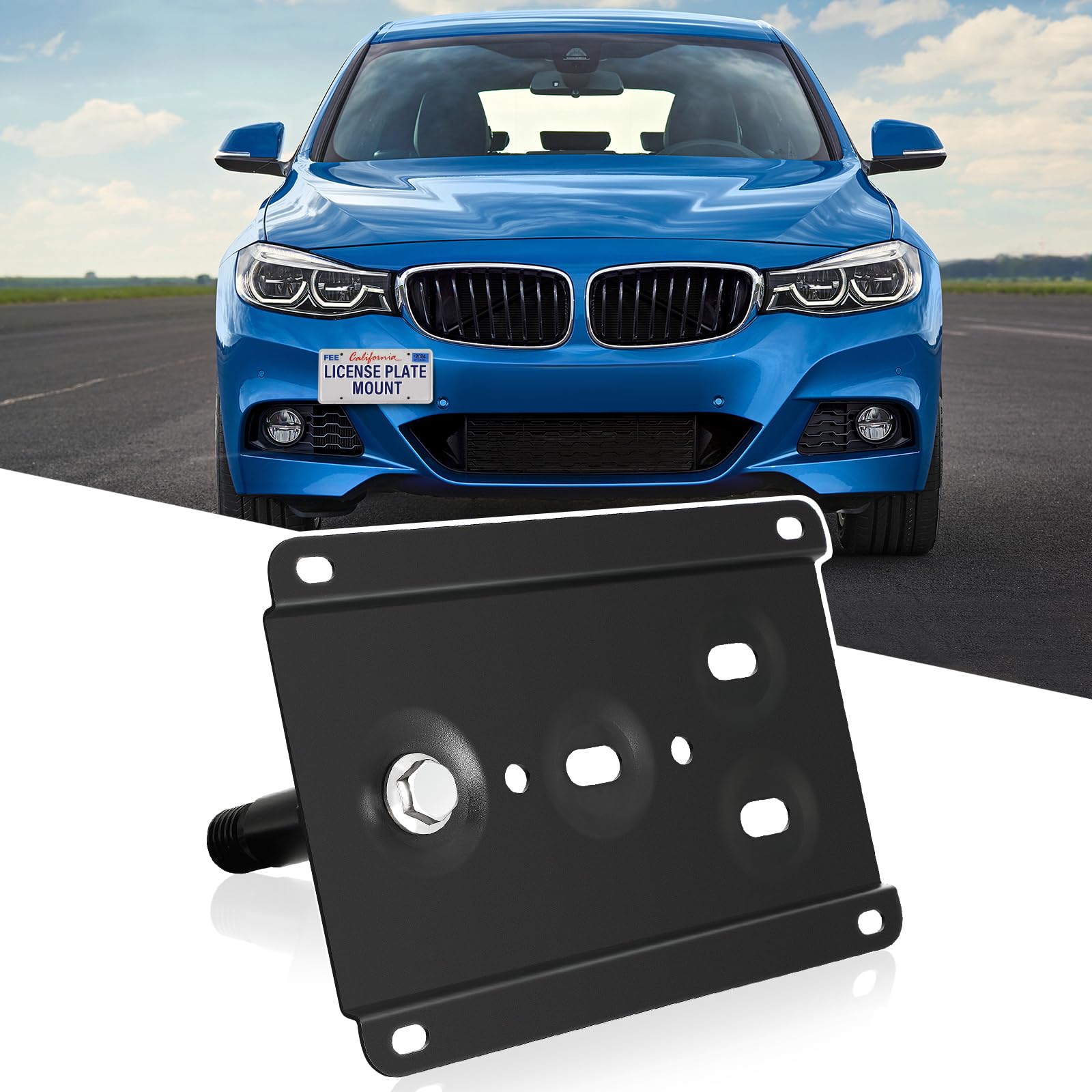 No-Drill License Plate Holder For BMW G20 3 Series - Tow Hook Mount Bracket - View #4