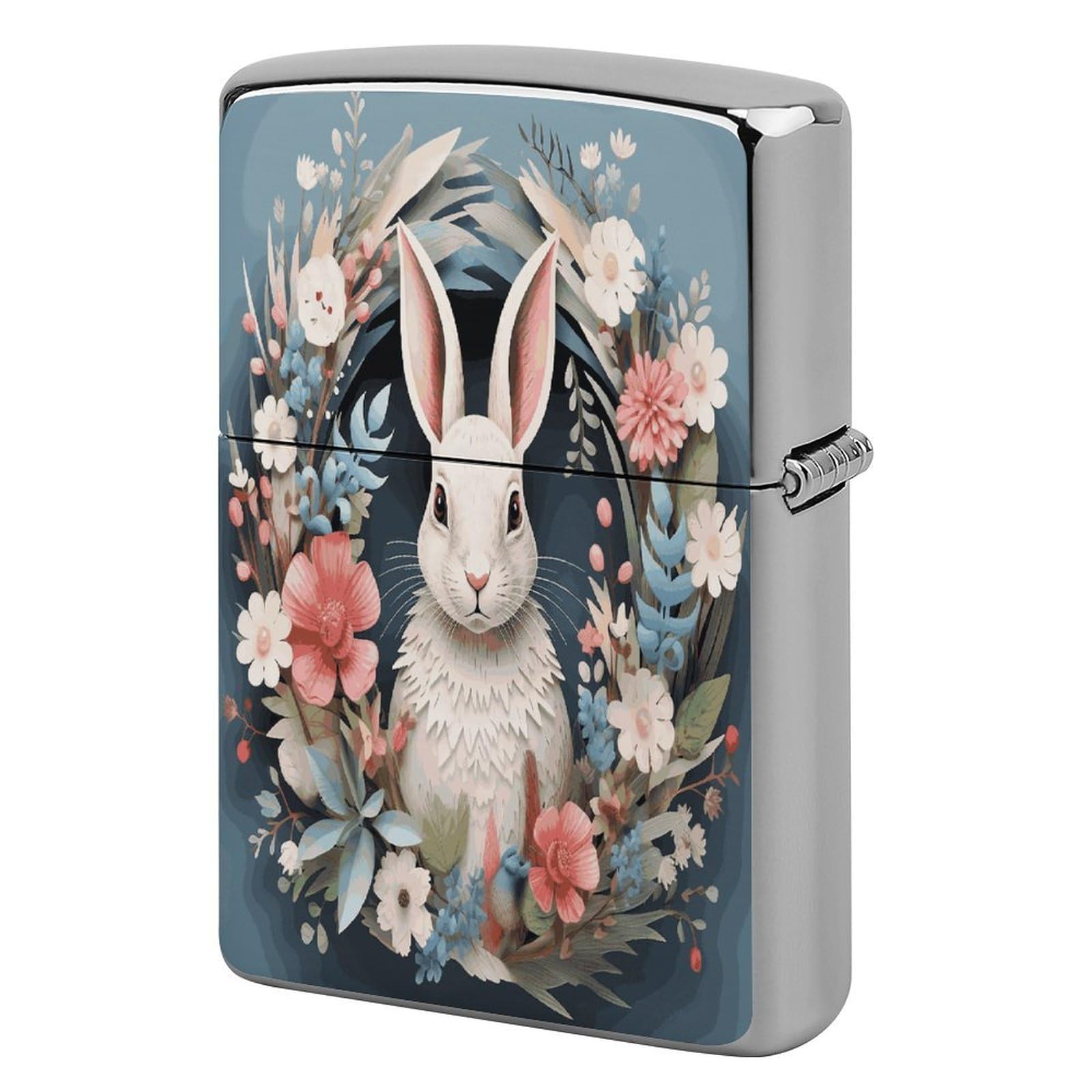 Fodpand Style Easter Wreath With Rabbit Metal Lighter Case Cover Lighter Sleeve