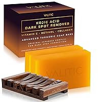 Vista 11 de VALITIC Barras de jabón eliminadoras de manchas oscuras con ácido kójico con vitamina C, retinol, colágeno, cúrcuma - Complejo japonés original