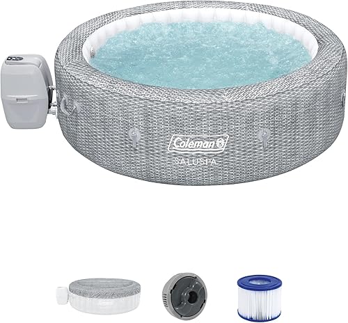 Miniatura 2 de Coleman SaluSpa Sicily AirJet - Bañera de hidromasaje con 180 chorros relajantes con juego de 6 asientos antideslizantes para piscina y spa con