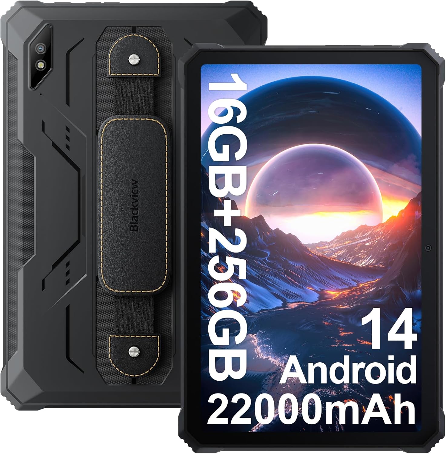 Blackview Rugged Tablet Active8Pro,10.36 inch Waterproof Tablet,22000mAh 33W Charger,16GB+256GB, Android 14 Rugged Tablets,2.4K FHD+Display,48MP+16MP Camera, Dual 4G SIM Tablet,5G WiFi,GPS,OTG,NFC