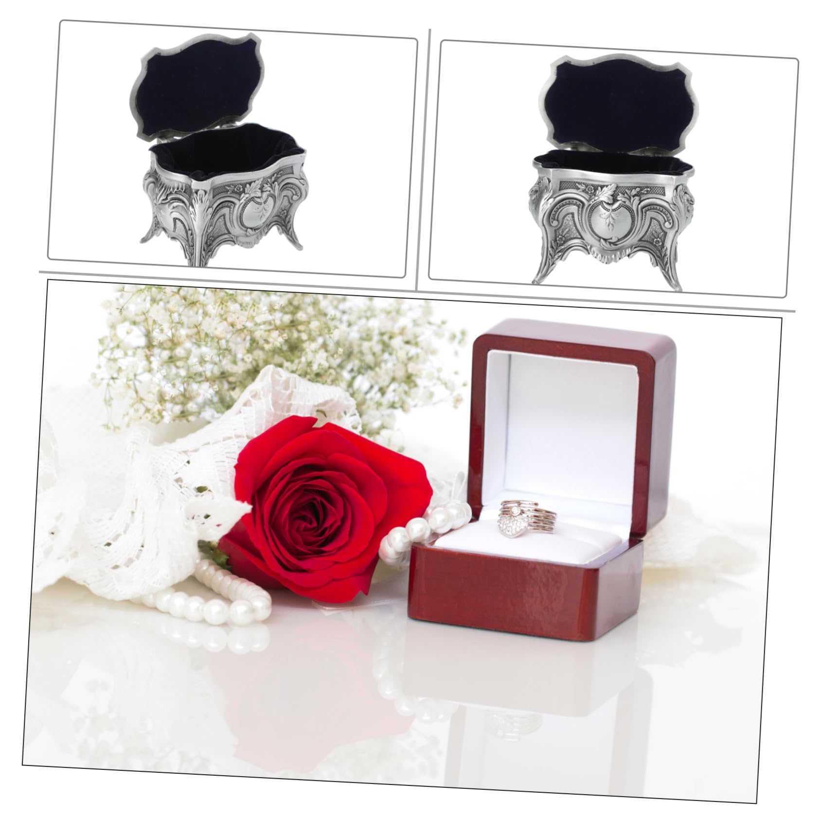 LIFKOME Lot De 2 Boîtes À Bijoux En Métal Idéales Pour Colliers Bijoux Coffrets Lisses Et Confortables