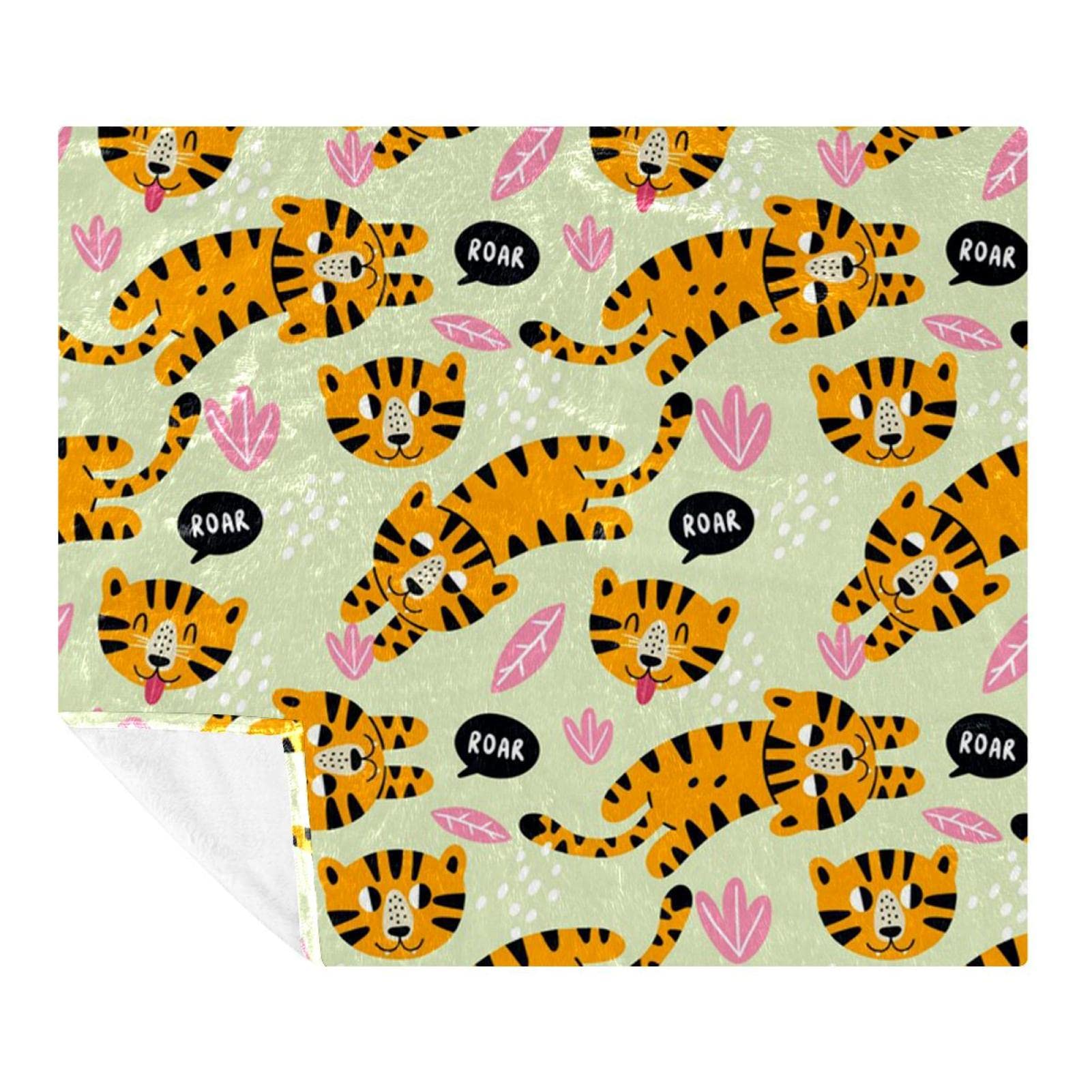 Plaid léger Tigers couverture polaire douce pour soirées canapé et confort de voyage