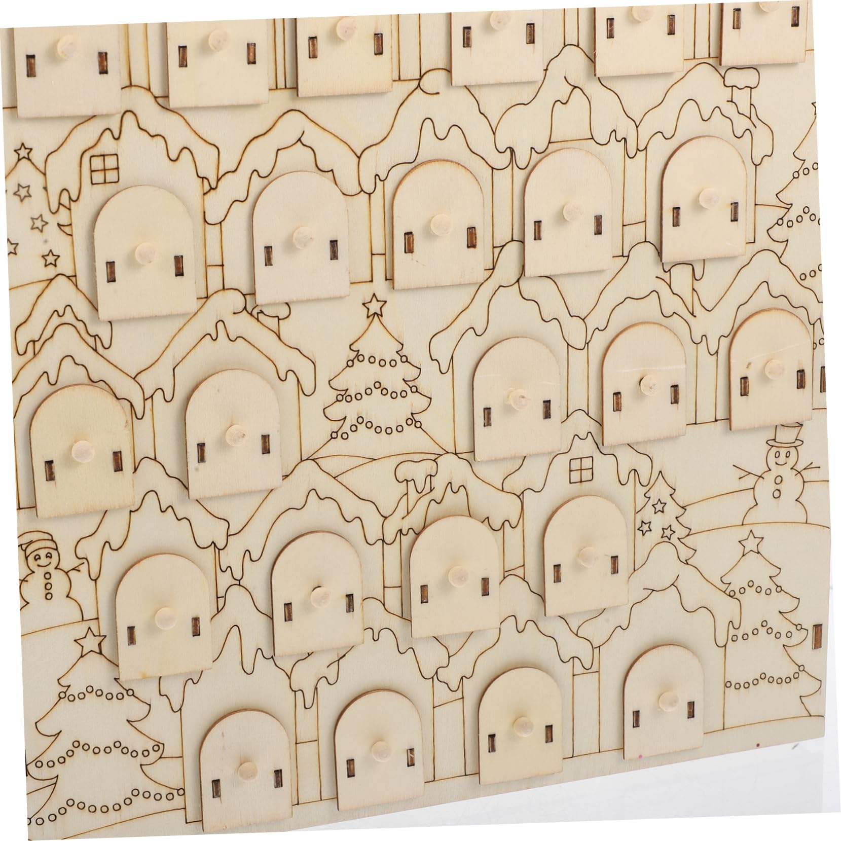 Cabilock Calendarios de Adviento Calendario de Adviento de Madera Decoraciones Navideñas Calendario de Cuenta Regresiva Calendario de Escritorio de Madera
