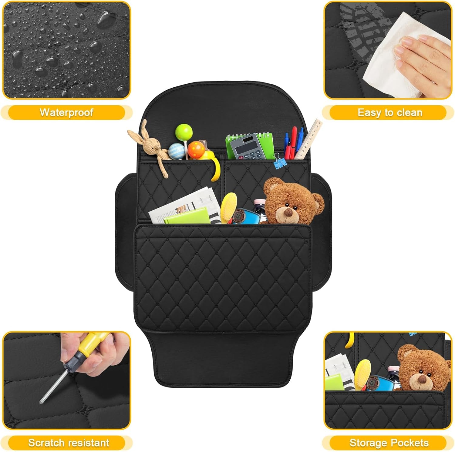 2 Pcs Car Seat Back Protector for Jeep Wrangler Unlimited 4XE 2021-2024 2025, Auto Seat Back Covers Kick Mats Back Seat Protector Backseats Kick Protector for Child