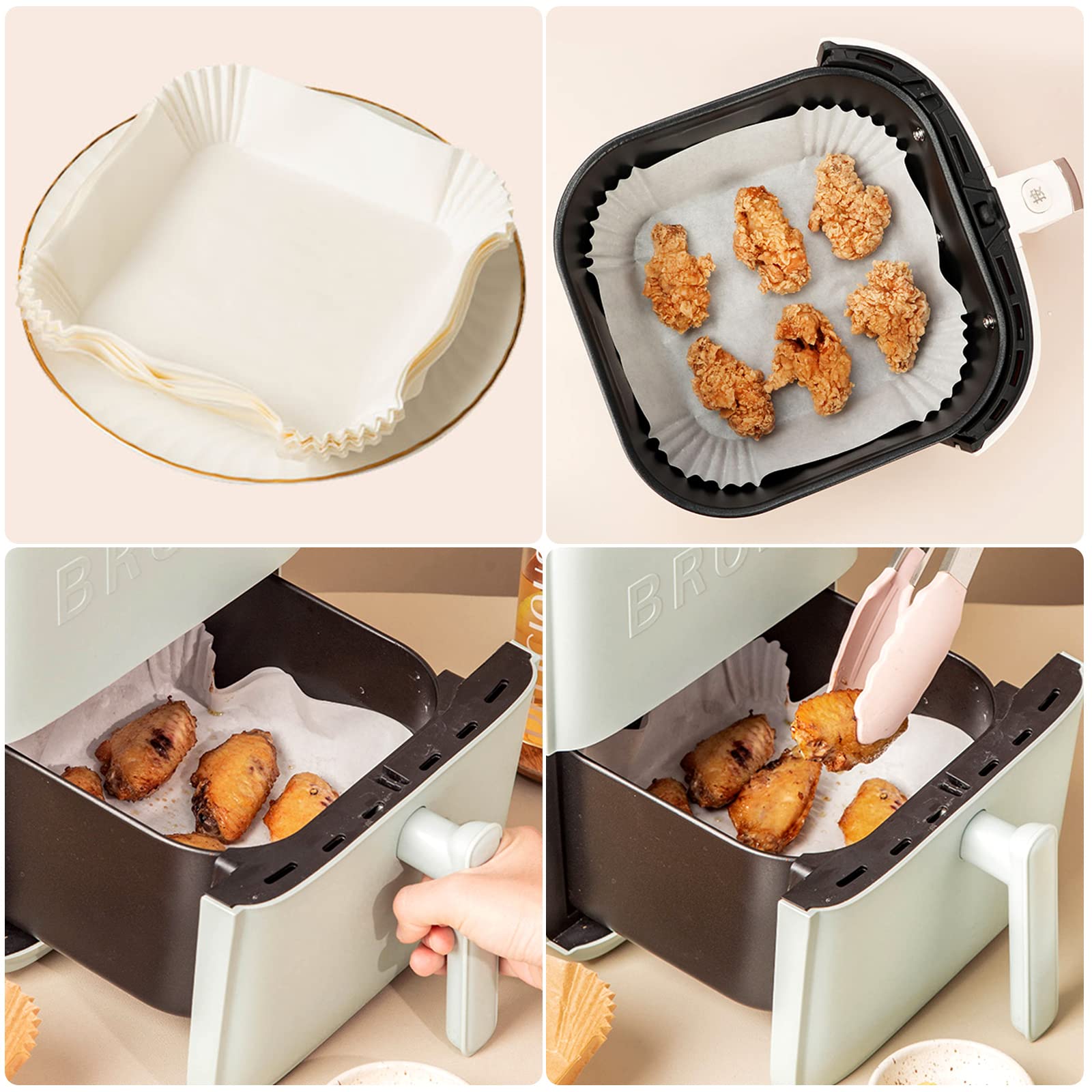 Fogli Carta Forata Per Friggitrice Ad Aria (conf.da 100 Pezzi - Foto 6