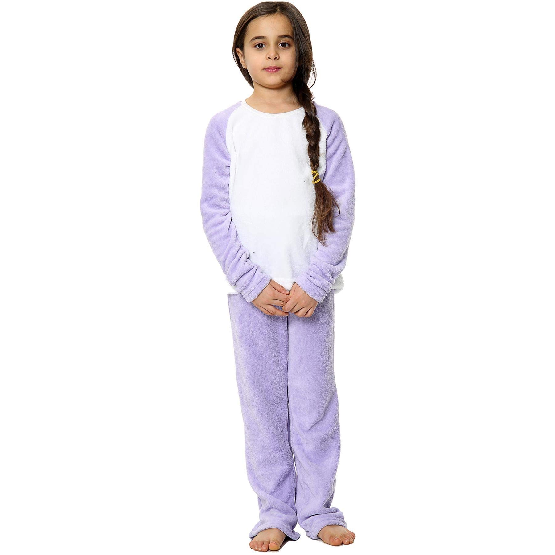 A2z 4 Kids Girls Lilac Baby Pink Pyjamas Pjs Soft Fleece 2 Piece Flannel Set - Pjs 179 ._2-3
