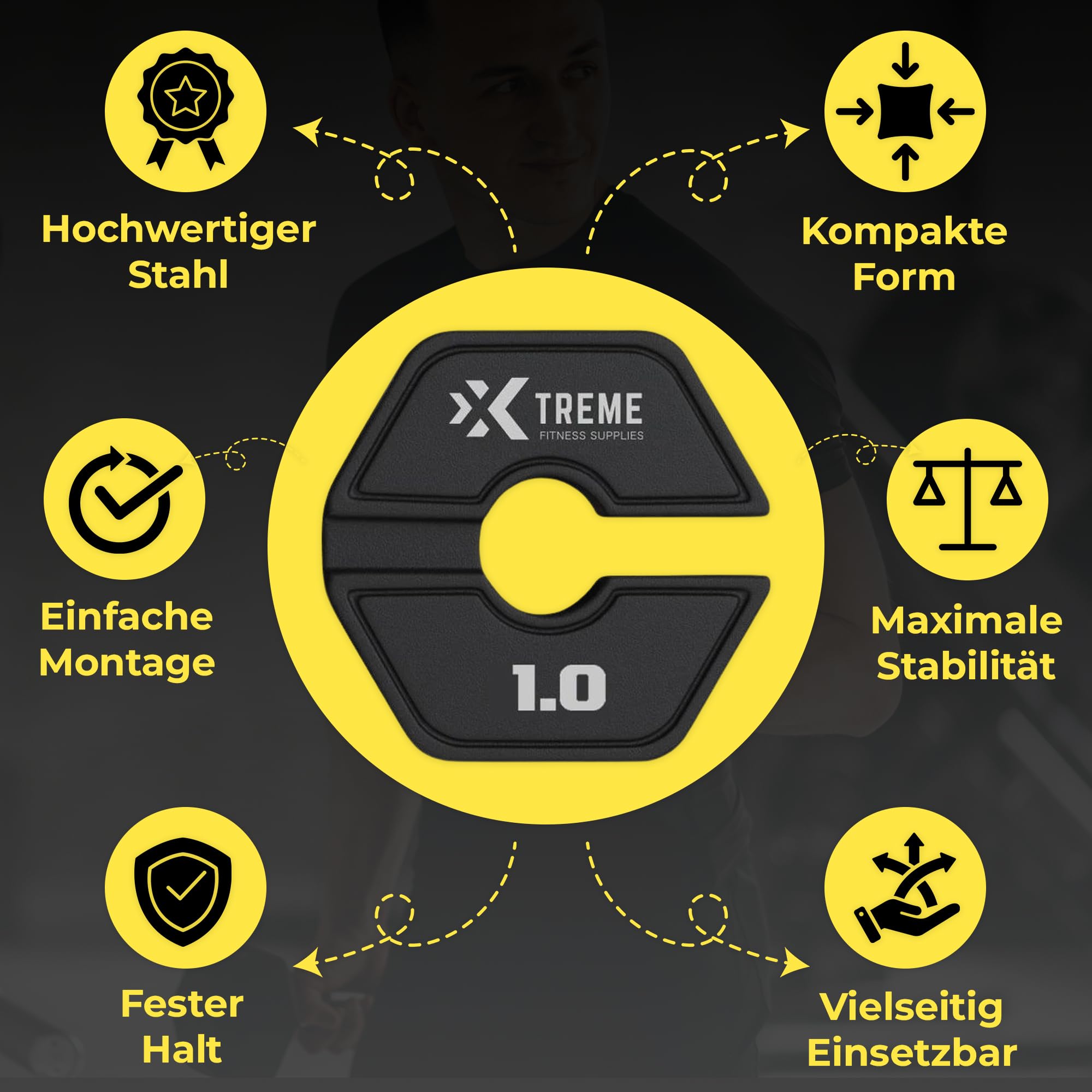Xtreme Fitness Add-On Flex Plates Set 0.5 kg & 1 kg, Robuste Gummi Hantelscheiben für Langhantel und Kurzhantel, Flexible Micro Plates für präzise Steigerung