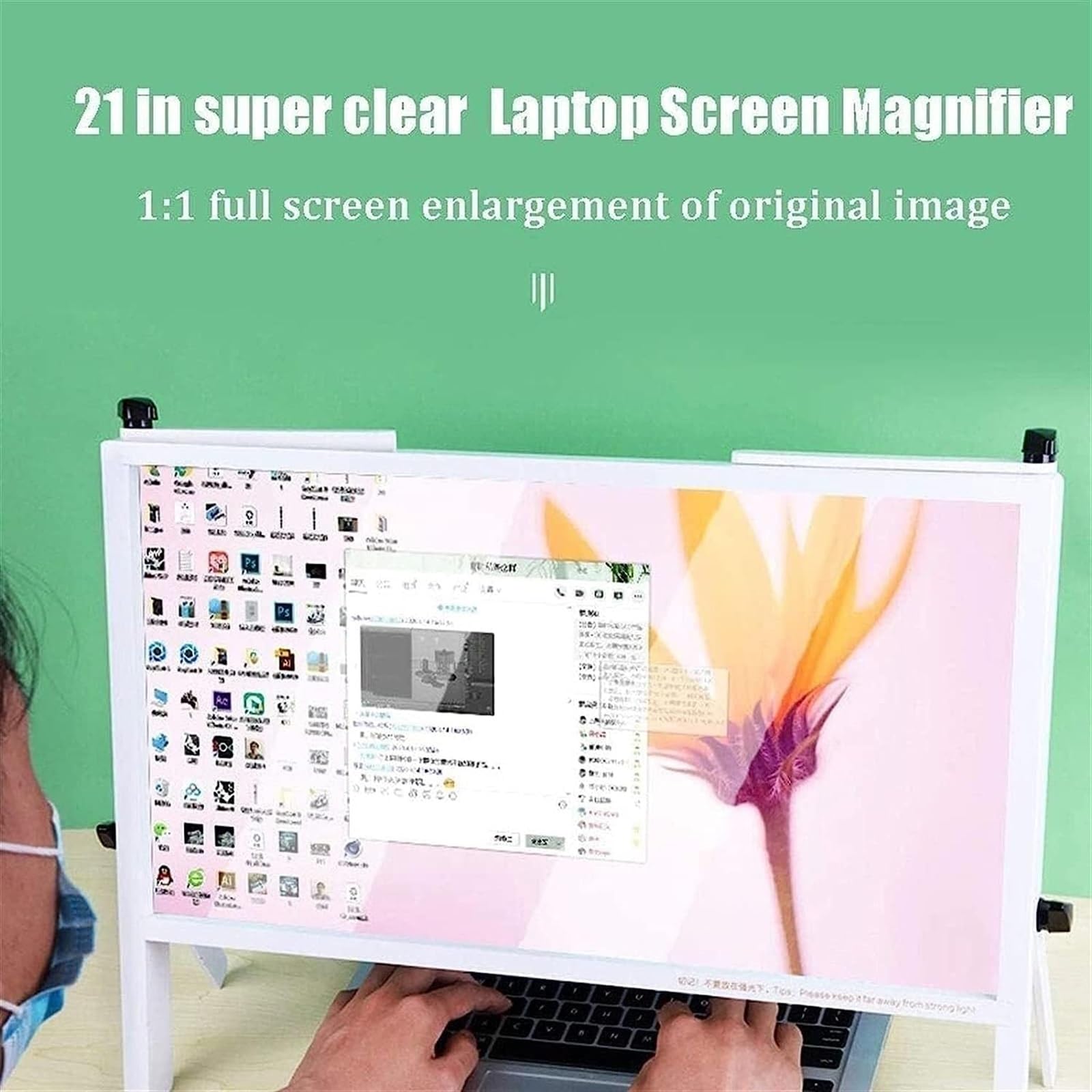 Okulary powiększające 3D HD ekran laptopa lupa wzmacniacz mobilny projektor, ekran telefonu miedzianego lupa wideo do gier