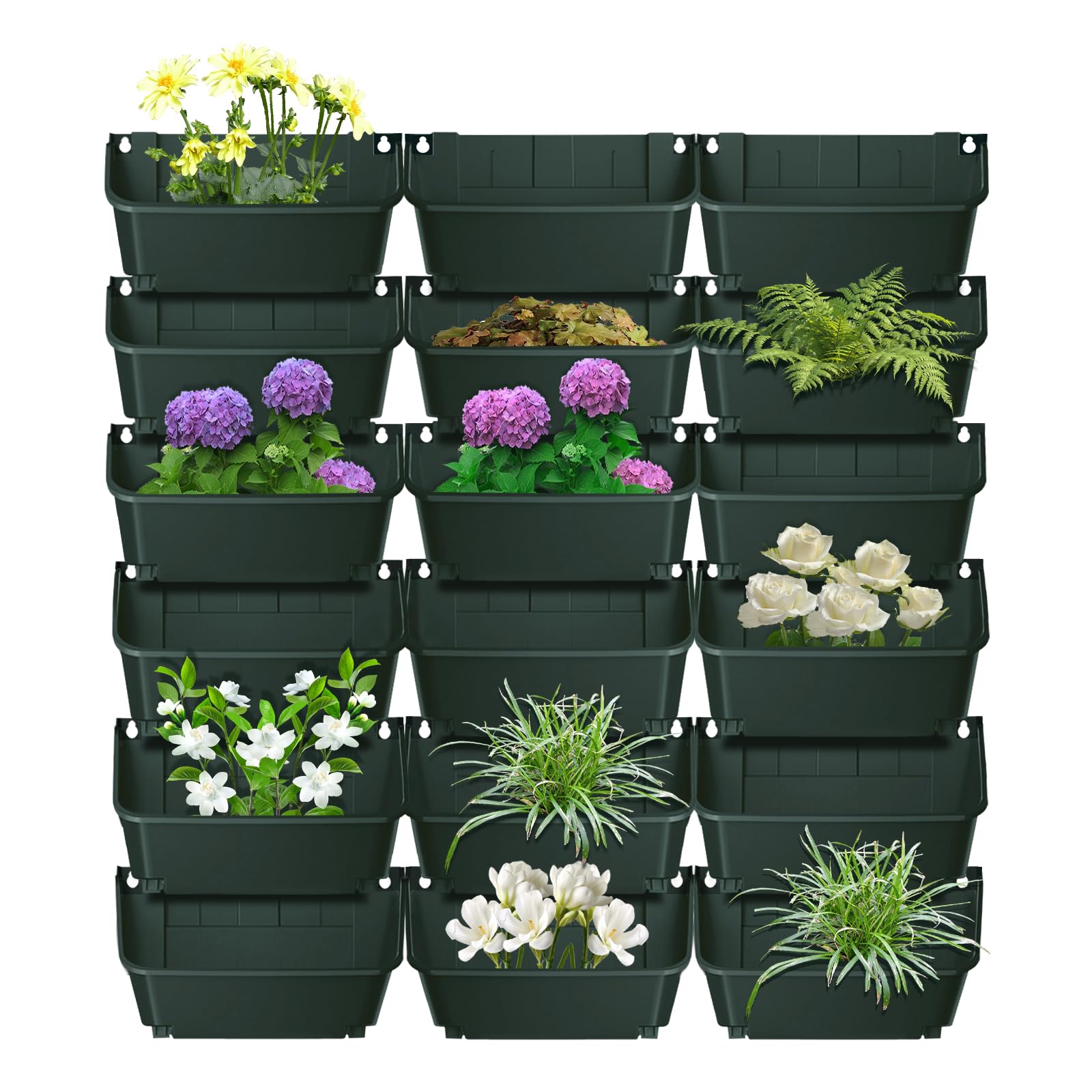 Pianta verticale sospesa da parete, con sistema di irrigazione automatico, salvaspazio, verticale, da giardino, per cortile, giardino, balcone, decorazione della casa (verde scuro)