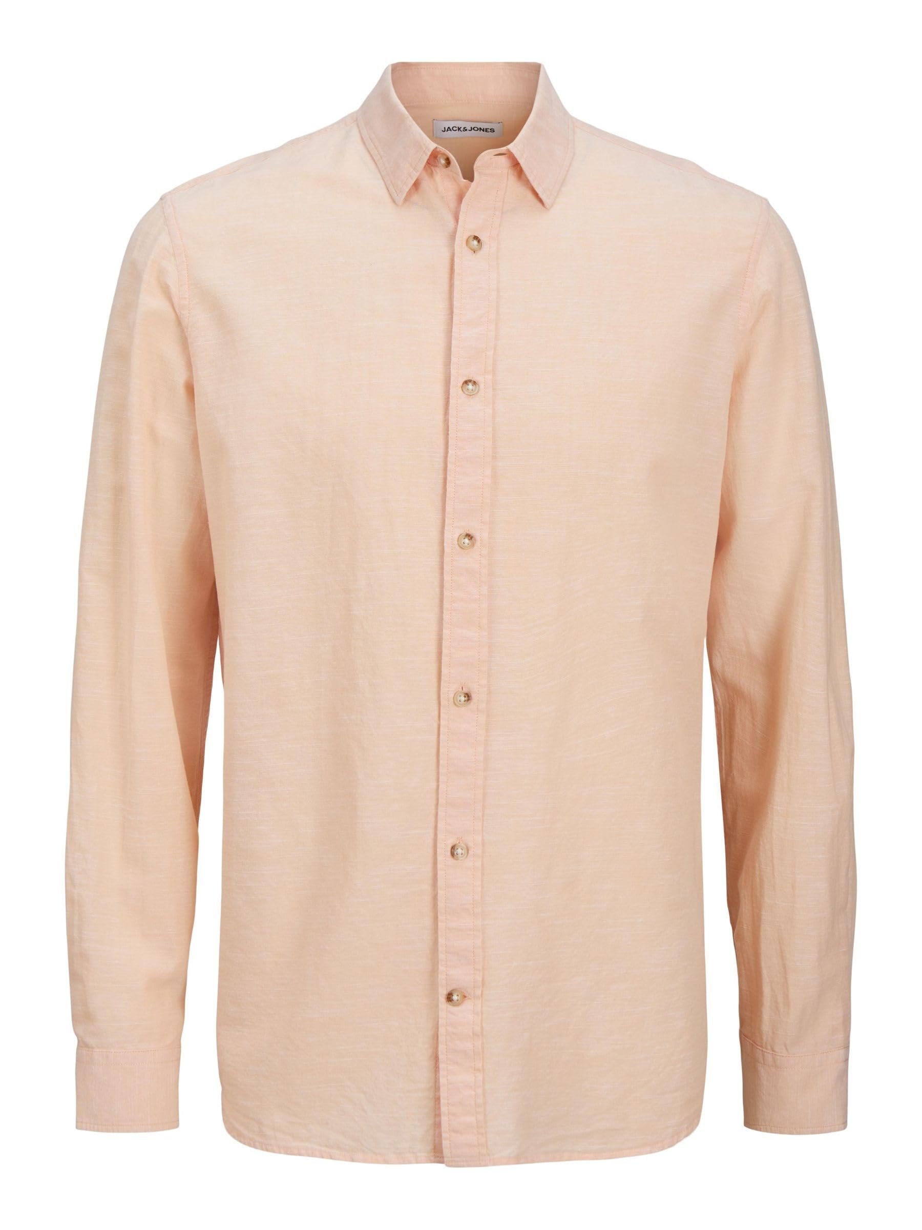 JACK & JONES JJESUMMER LS SN Shirt, Peach Parfait, XL