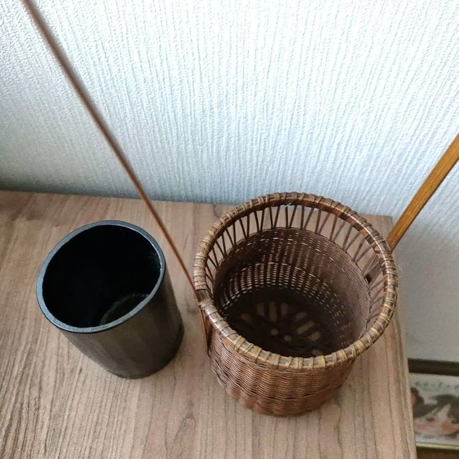 花器〉向月庵竹籠花籠花入れ竹細工茶道具