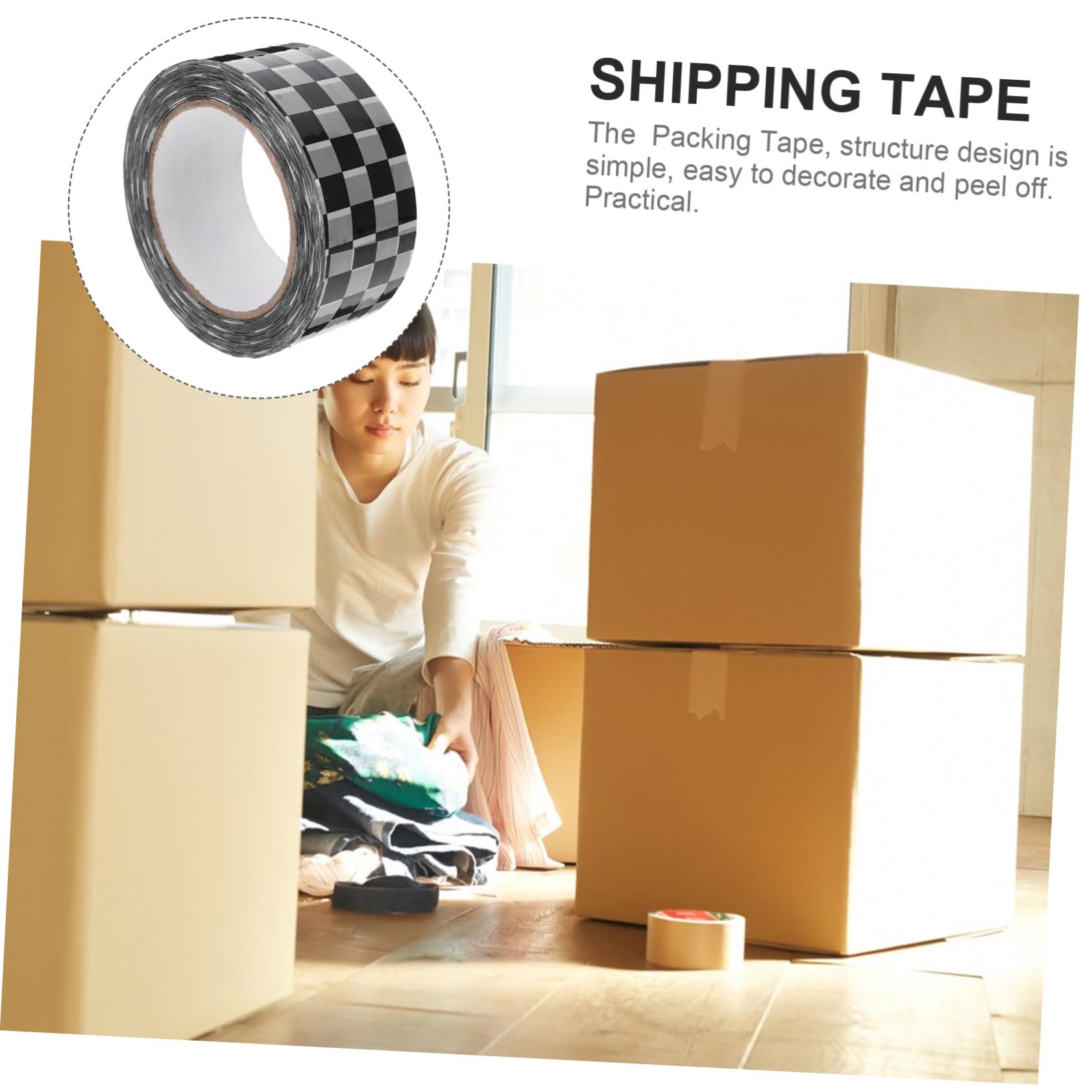 DOITOOL 3 Rouleaux Adhésif à Carreaux Décoration Pratique pour Bricolage et Expédition Adhésion Facile à Décoller