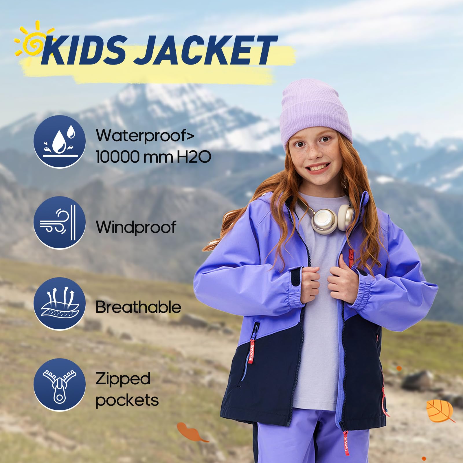 SMONTY Giacca per bambini 3 in 1, giacca softshell, cappotto per bambini maschi e femmine, giacca per bambini