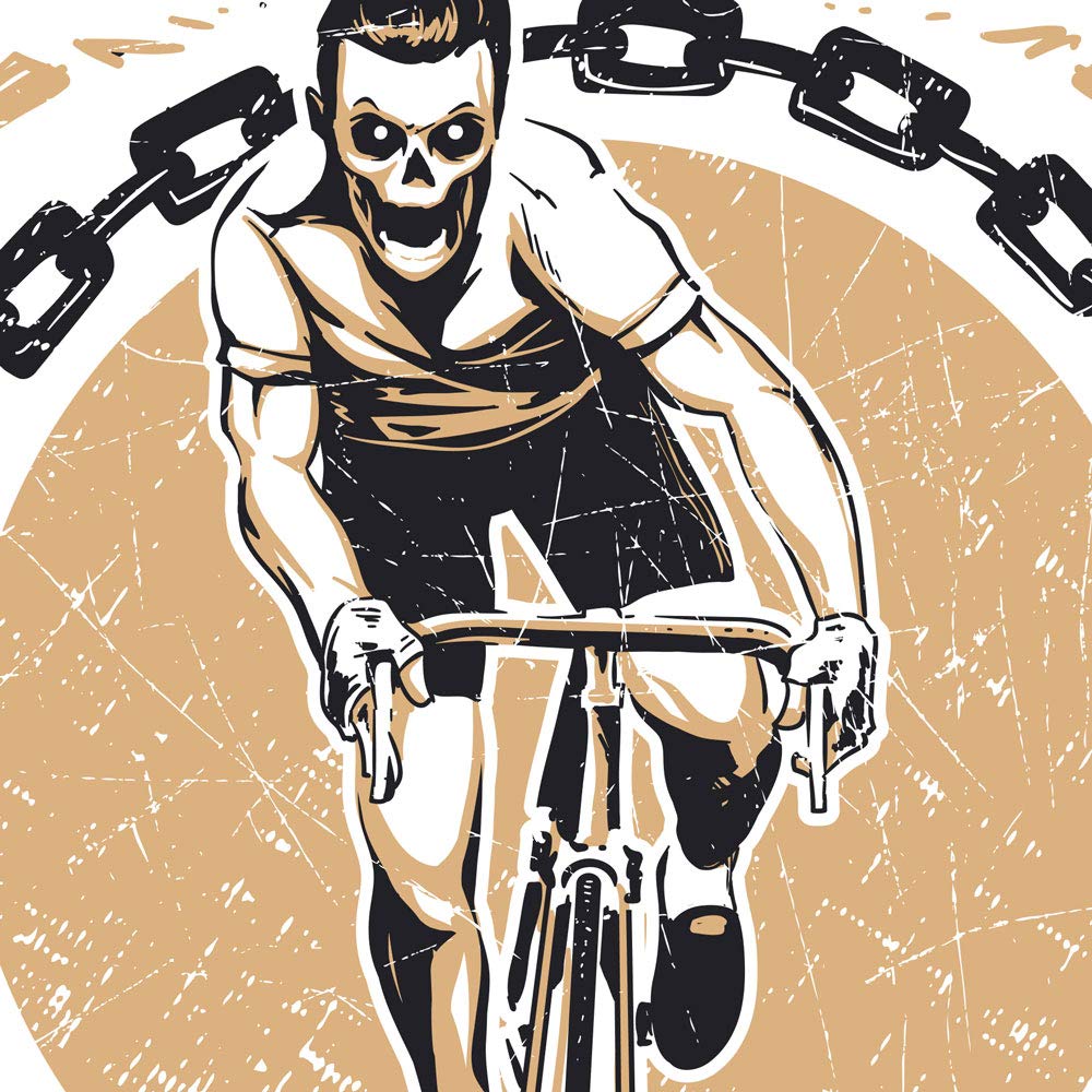 Nacnic Poster Calavera, bike girl. Design decorative sheet. A4 size, Skull, Bike Girl - Image 2