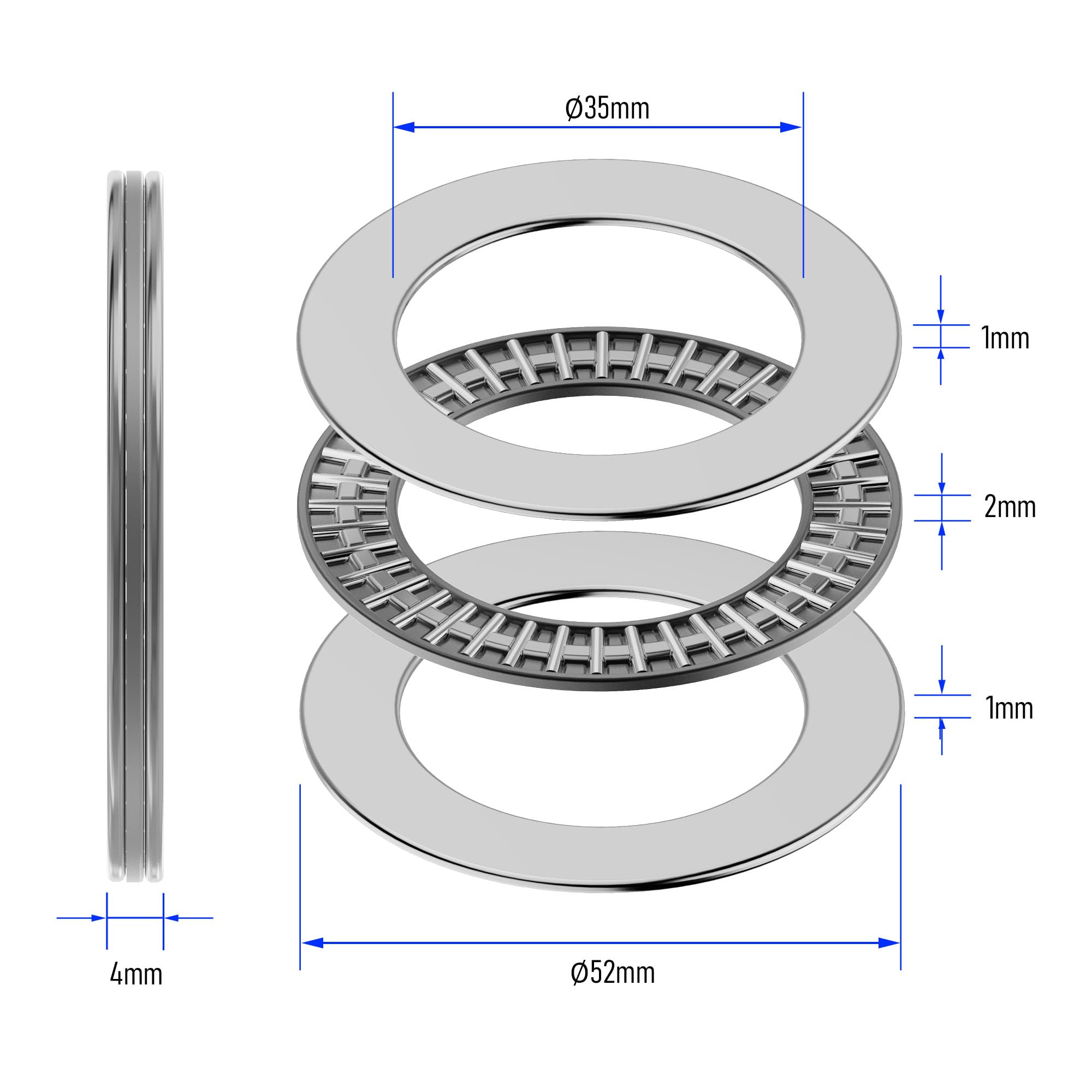 AXK0619 2AS Thrust Needle Roller Bearing With Two AS0619 - View #4