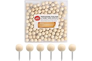 Yalis Wood Pins: 120 Decorative Tacks for Picture Hanging and Bulletin Display
