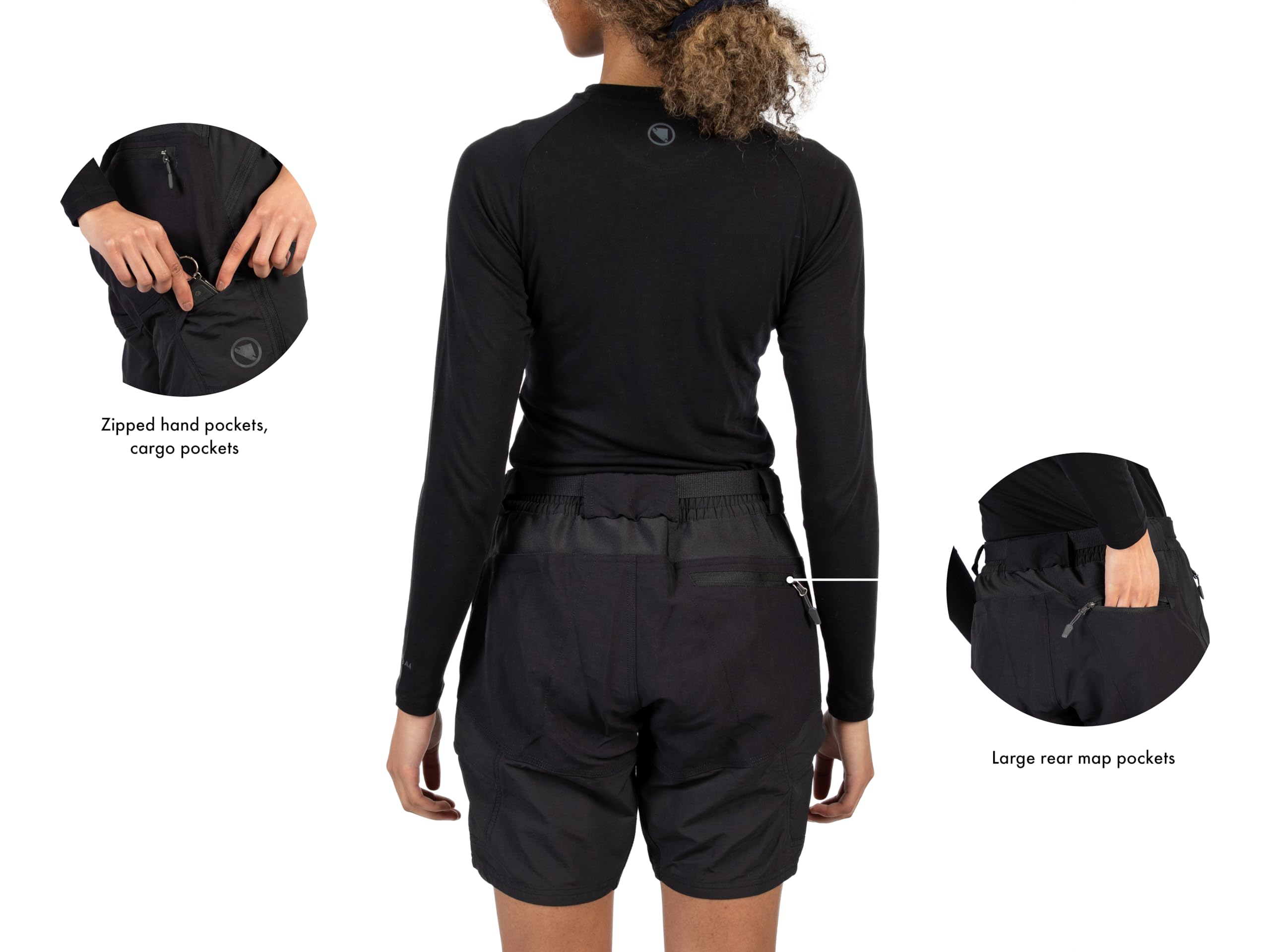 ENDURA Mujer Hummvee Cycling Shorts with Liner | Detatchable Liner | Urban and Trail Shorts | Padded Comfort | Cargo Storage | Clickfast Pantalones Cortos
