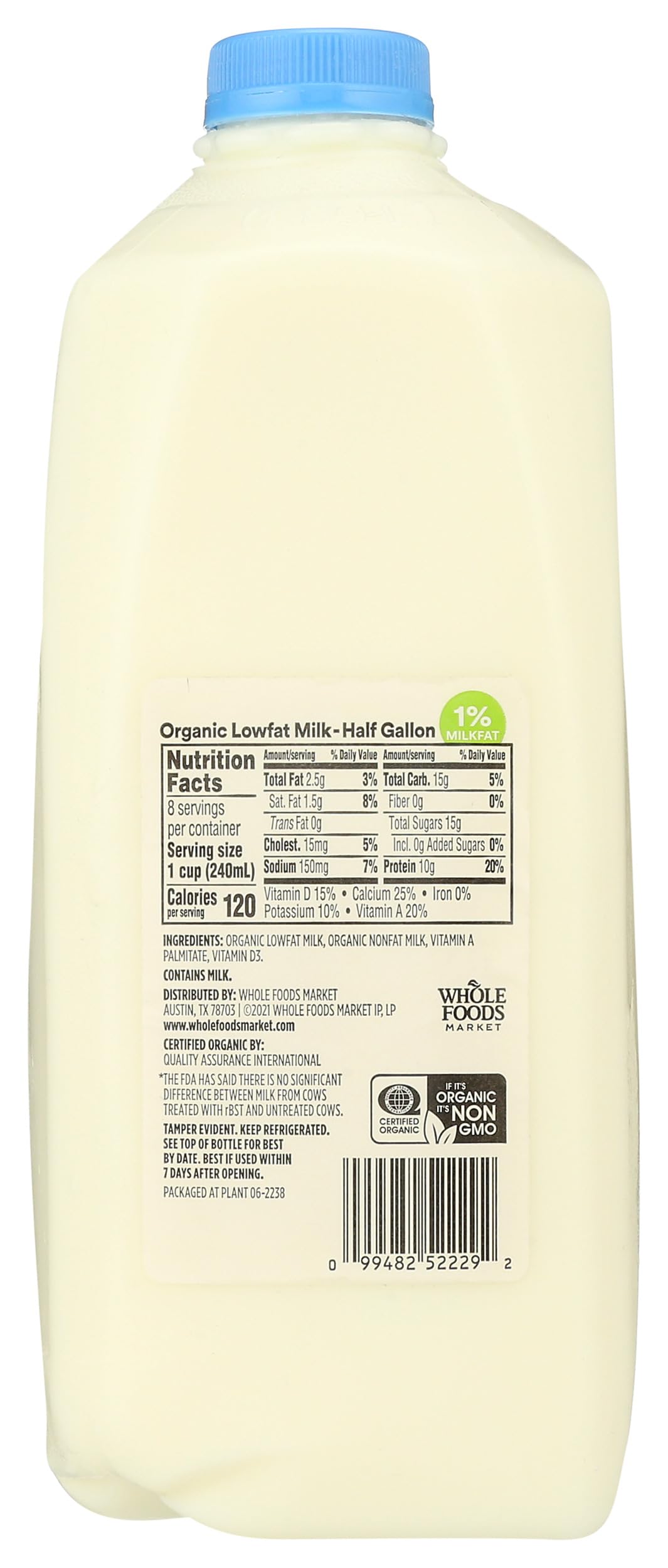 365 by Whole Foods Market, Organic 1% Lowfat Milk, 64 Fl Oz