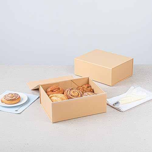 Miniatura 4 de Restaurantware Cajas de regalo magnéticas de 10.5 x 8 x 4 pulgadas, 10 cajas de regalo plegables resistentes – para propuestas de padrino y dama de