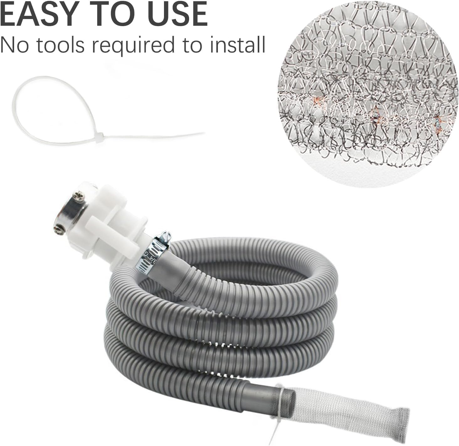 6 PCS Washing Machine Drain Lint Trap, Lint Traps, Lint Catcher for Washing Machine, with 6 Cable Ties