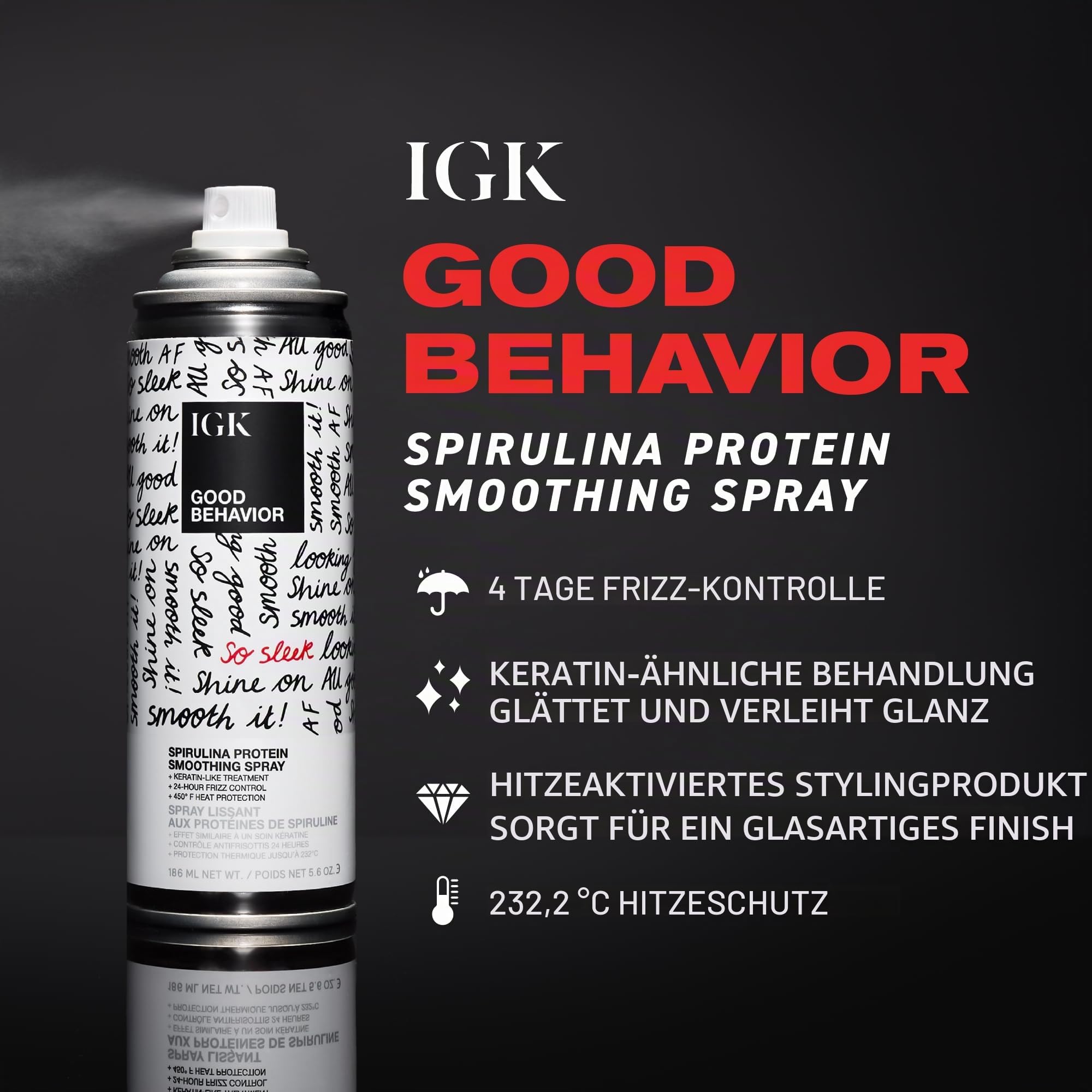 IGK GOOD BEHAVIOR Spirulina Protein Smoothing Spray Travel, 68 ml