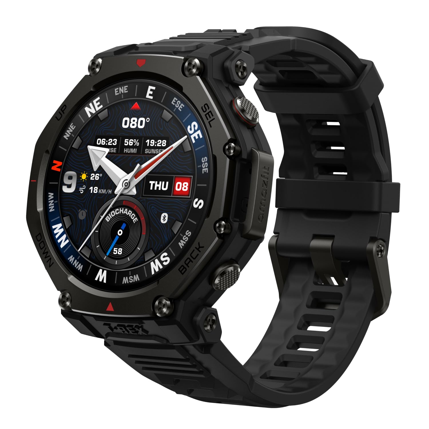 Amazfit T-Rex 3 Pro Smartwatch Outdoor 48mm Display AMOLED in Zaffiro, Ghiera in Titanio, GPS Dual Band, Mappe Offline, 25 Giorni di Autonomia, Torcia Integrata, 10 ATM, 180+ Modalità Sport
