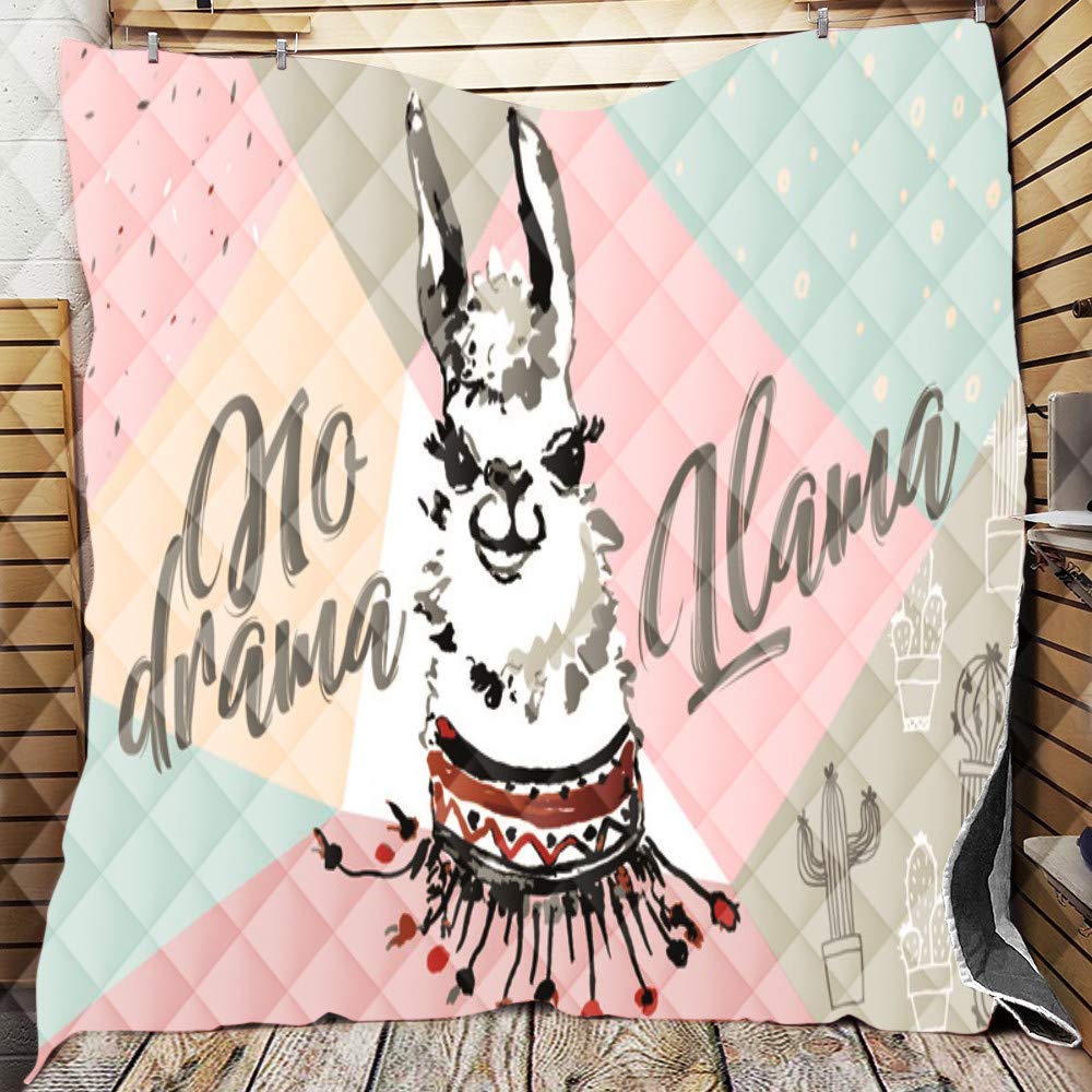 Fansu Colcha Acolchada Fina Suave Cubrecama Rellenos Finos Toda Temporada Edredón Estampada Colchas Bouti Cama 90/135/150, Estampado de Alpaca Manta para Sofa (Alpaca étnica,226 * 280cm)