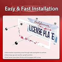 Vista 5 de Personaliza los hermosos marcos de matrícula de flor de cerezo, marco de matrícula floral para automóvil, accesorios universales de aluminio