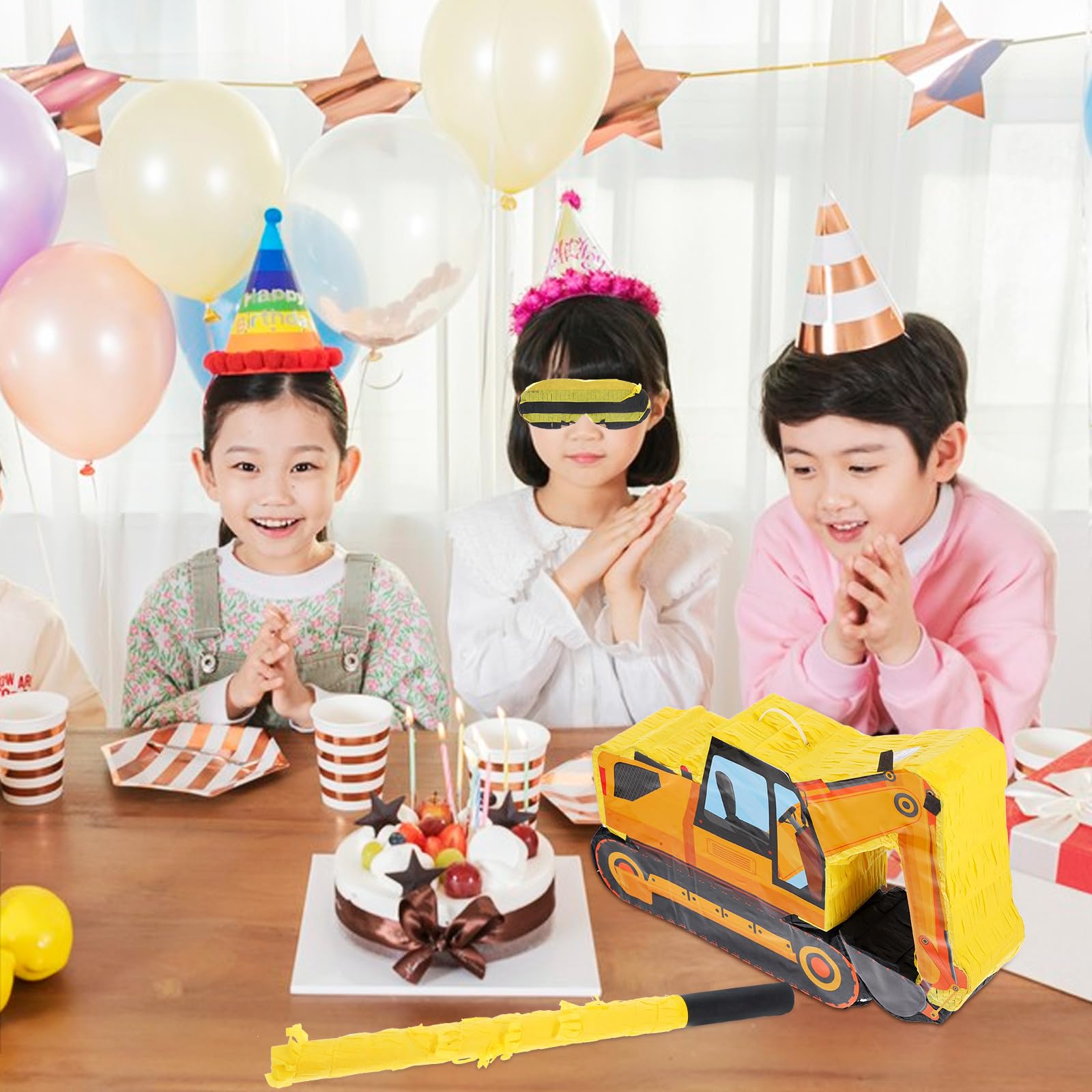 Piñata de Excavadora 1 Set de Papel para Fiesta Infantil