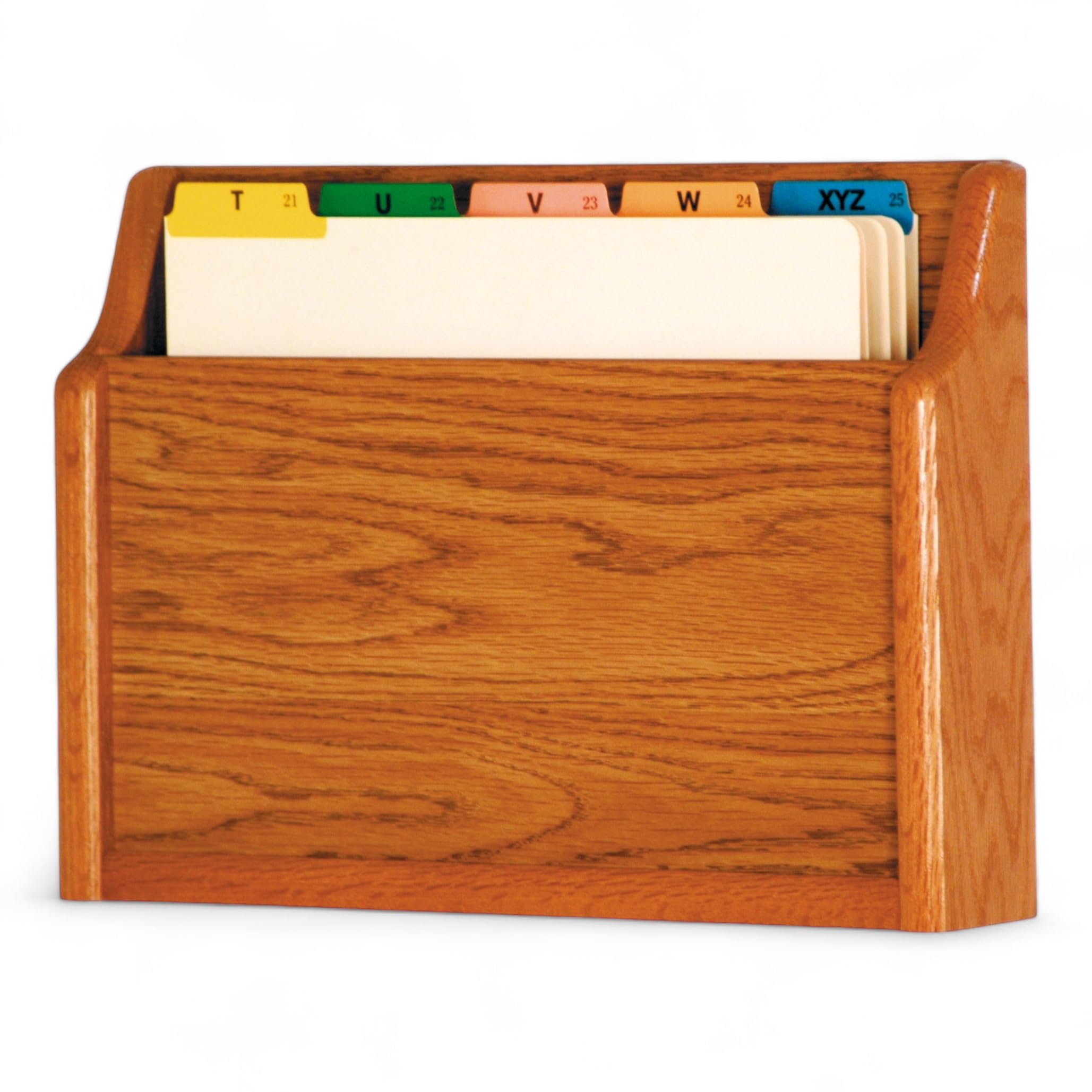 Wooden Mallet Square Bottom File Holder, Letter Size, Medium Oak