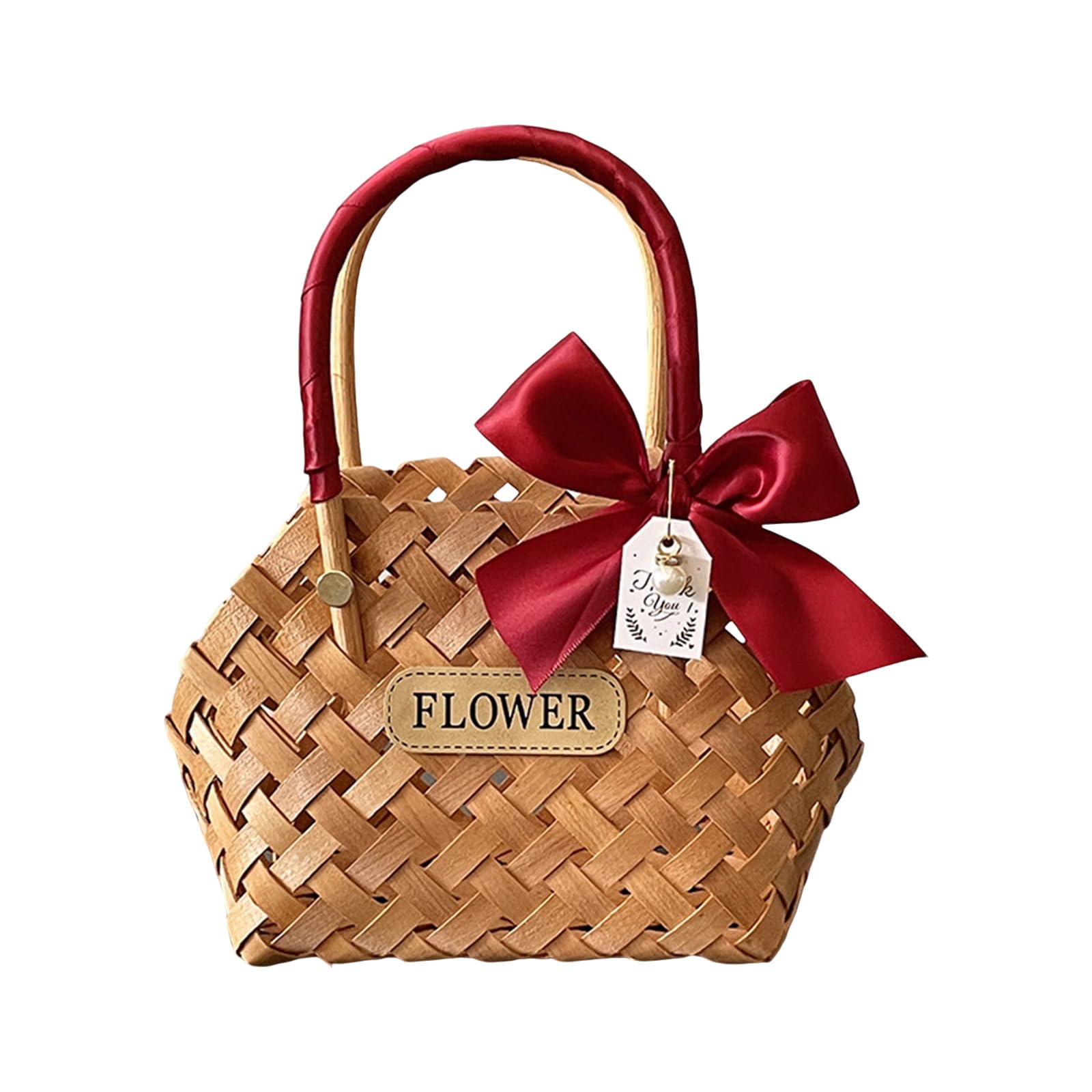 Handcrafted Wood Flower Basket with Rustics Charm for Living Room or Offices Multipurpose Decorative Basket