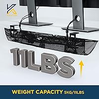 Vista 6 de Under Desk Mesh Cable Management – 36 inch Cable Manager Tray for Cord Power Strip -No Drill Cable Management - Safe Wire Management Net for Desks