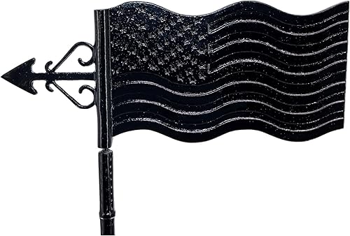 Miniatura 6 de Veleta de bandera estadounidense - Bandera patriótica - Soporte de techo incluido - Fácil de instalar - Vana de viento con bandera de Estados Unidos