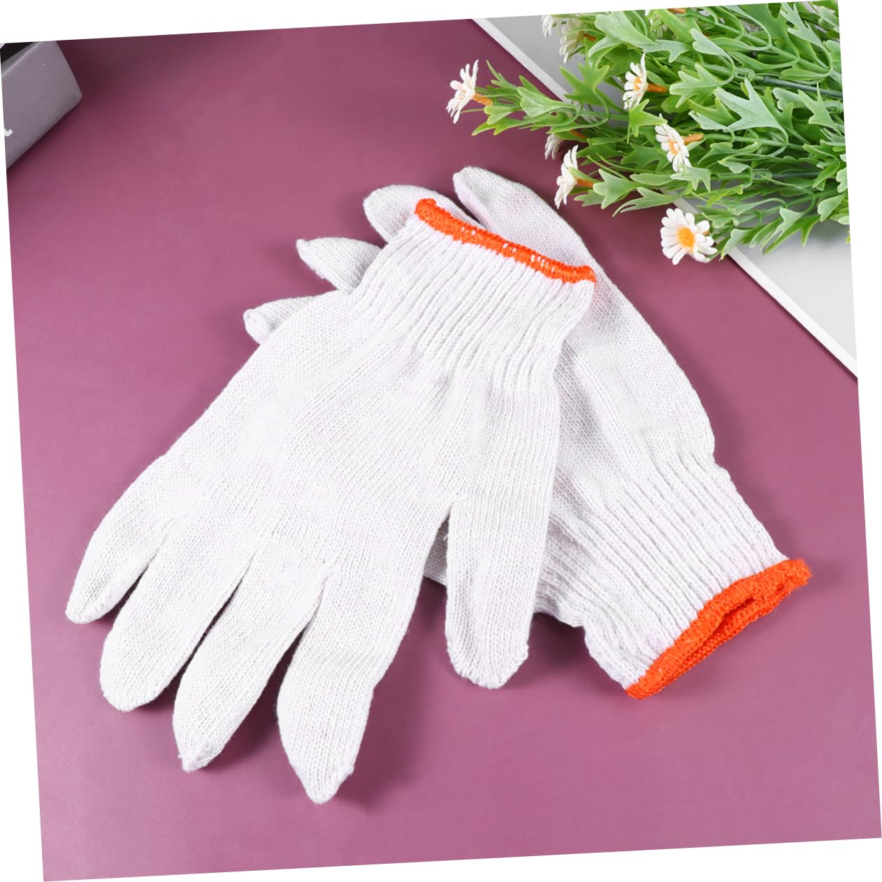 Rutschfeste 24 Baumwollgarnhandschuhe Weiße Paar Arbeitsschutzhandschuhe | Baumwolle, Schutz für Hände, für Verschiedene Arbeiten und Industrielle Fertigung, Farbe Weiß