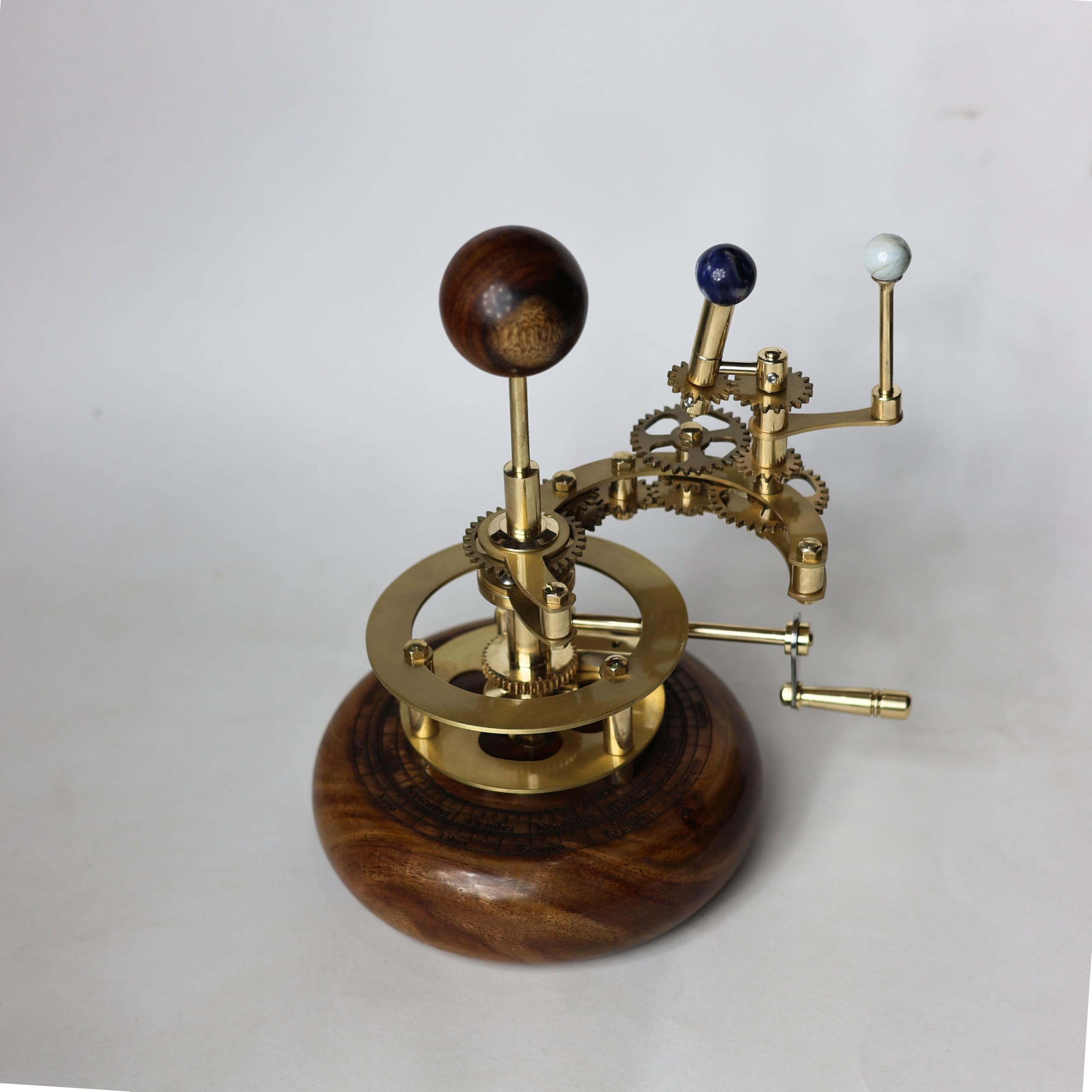 COSMOS MUSEUM Brass Orrery – Sun, Earth & Moon Model | Functional Mechanical Solar System | Luxury Antique Decor for Home, Office & Library | Astronomy Gift for Space Enthusiasts (Golden Nebula)