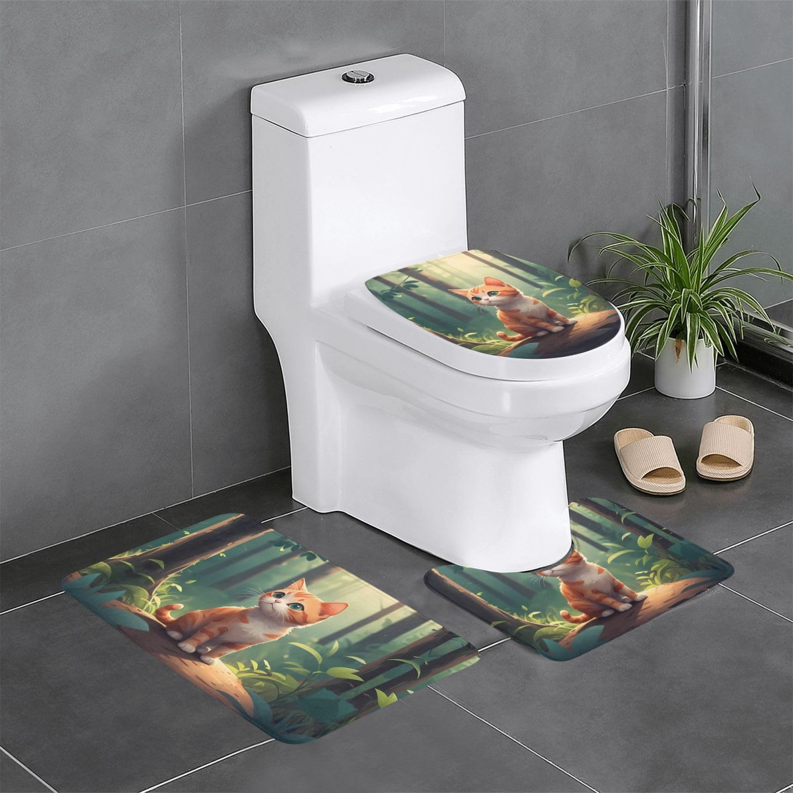 Tapis de salle de bain anti-glisse lot de 3 pour en finir avec l'eau sur le sol des toilettes