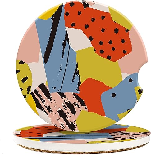 Miniatura 10 de Portavasos para Automóvil, Piel de Leopardo Posavasos de Automóvil para Portavasos Inserto Alfombrilla de Cerámica para Bebidas Accesorios de Piel