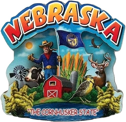 Nebraska The Cornhusker State Artwood - Imán para nevera