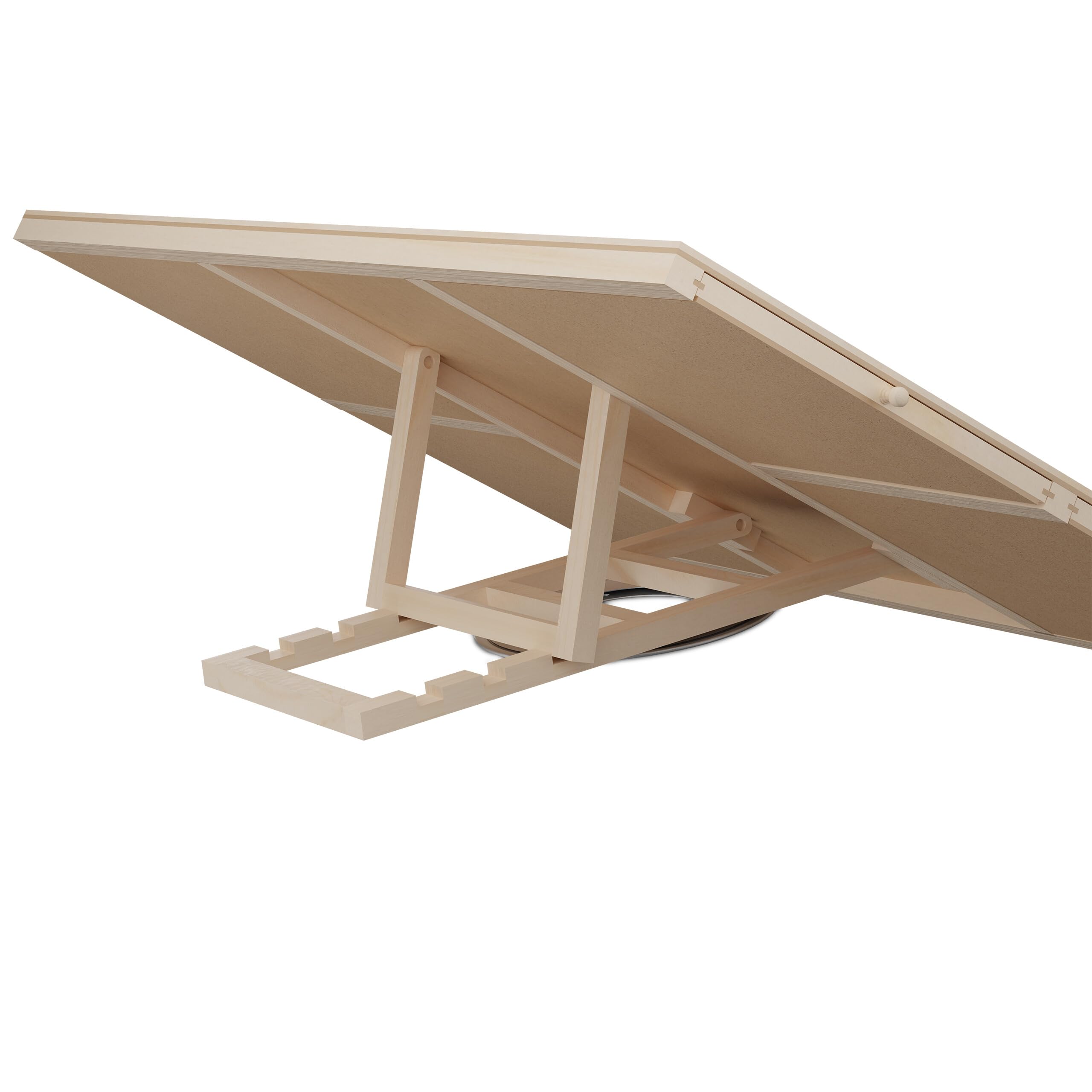 Relaxdays Tavola Porta Puzzle 1500 Pz., Vassoio Inclinabile e Rotante con 4 Cassetti, Tavolo da Gioco in Legno, Naturale