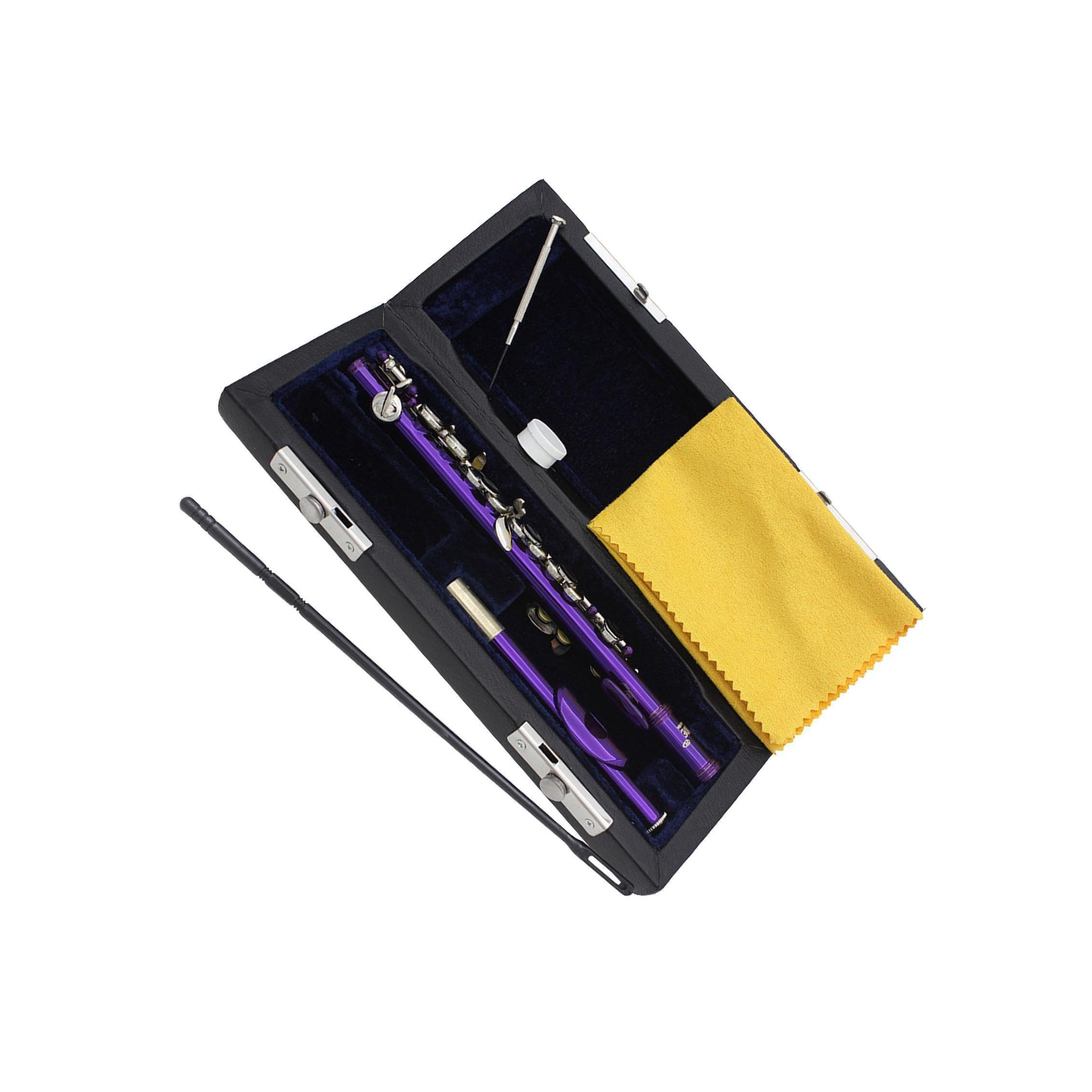 Flauto piccolo in chiave di Do, include custodia rigida e accessori, strumento musicale per esibizioni bandistiche, strumento tradizionale a 16 fori, Viola, 31.5x1.3 centimetri