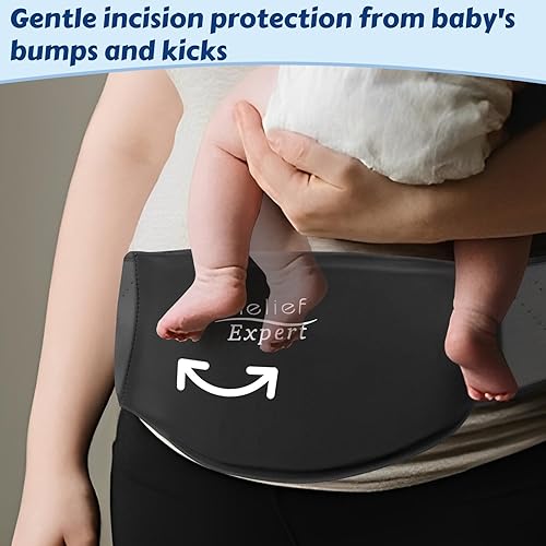 Miniatura 3 de Relief Expert C-Section - Carpeta para el vientre de terapia de calor y frío, bolsa de hielo de gel sólido reutilizable con cubierta de licra suave,