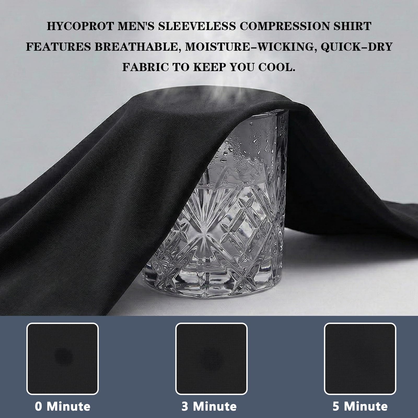 HYCOPROT 1 Or 3 Pack Débardeur de Compression pour Hommes, T-Shirt sans Manches Respirant, Maillot de Corps à Séchage Rapide