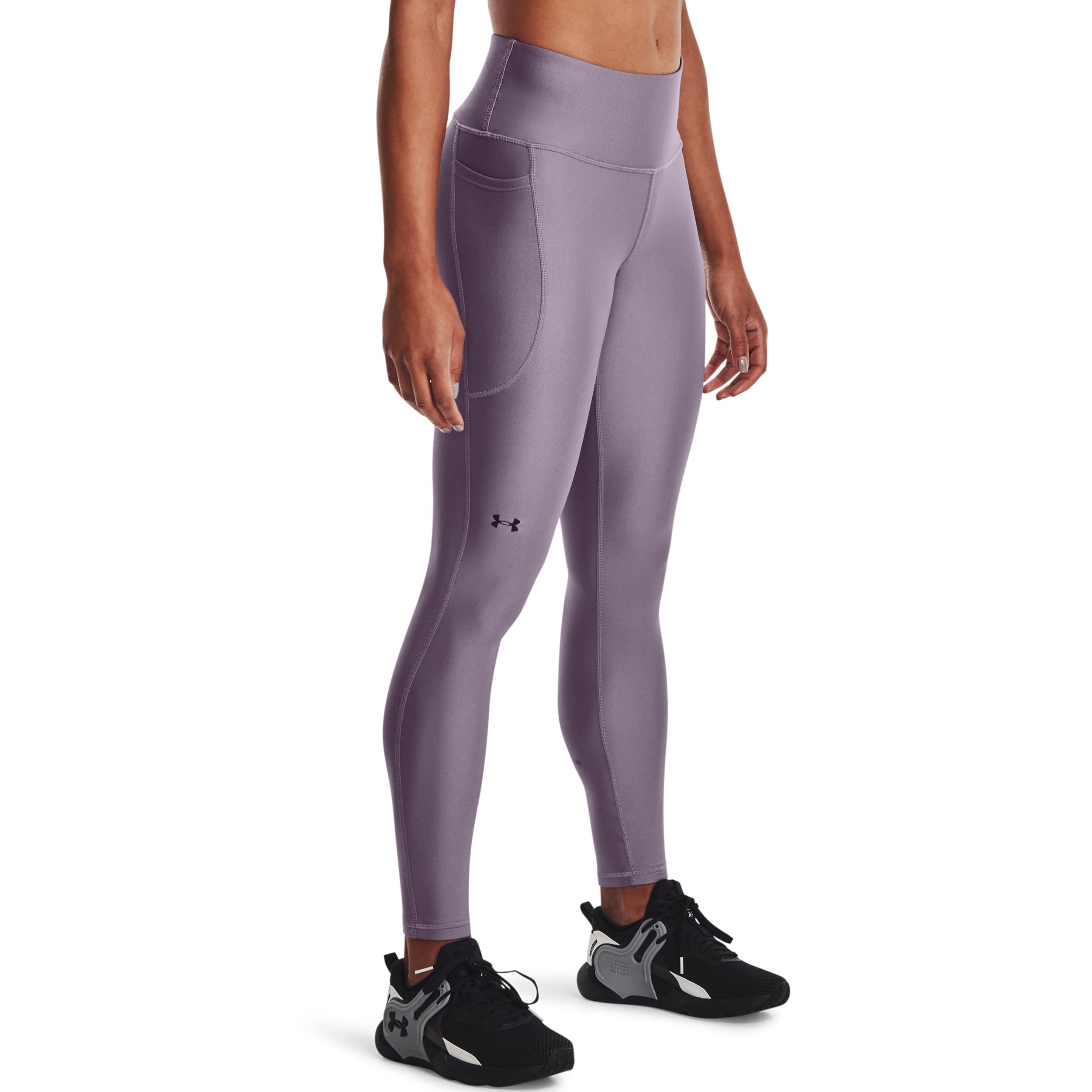 Under Armour Women's HeatGear Armour High No-Slip Waistband Pocketed Leggings Small Club Purple (530)/Purple Switch