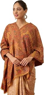 Pashmoda Women Darbari Kaani Wool Blend Kashmiri Shawl (Size: 40x80in, 101x203cm) Price In India