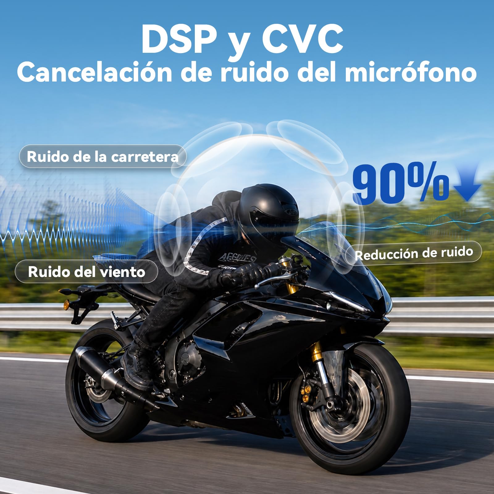X2 Moto Intercomunicador Bluetooth Casco Auriculares para 2 Motociclistas