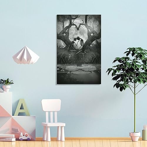 Miniatura 4 de Póster de arte de terror de pareja de esqueleto en árbol, esqueleto malvado de pareja, lienzo para decoración de pared, decoración de habitación,